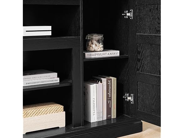 IDEALHOUSE 65" Farmhouse TV Stand, Black