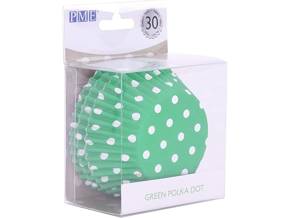 PME Green Polka Dot Paper Baking Moulds