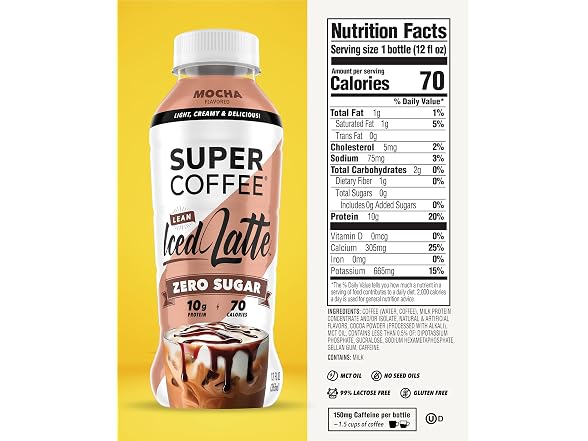 12pk SUPER COFFEE, Keto Protein Coffee Iced Mocha