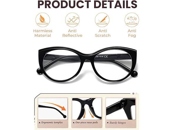 Oversized Cateye Reading Glasses +3