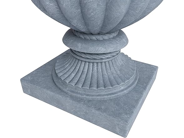 LeisureMod LP28AC Lotus Fiberstone and Clay Urn Planter