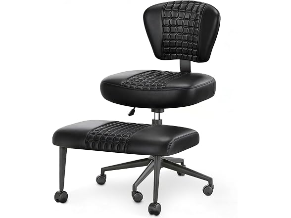 Ergonomic Cross Legged Office Chair Black