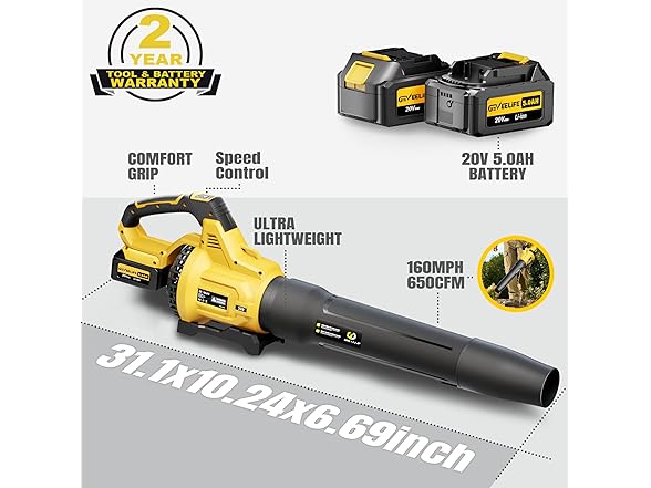 GEVEELIFE Leaf Blower Cordless