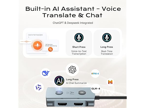 AI Language Translator & Voice Transcription Dock