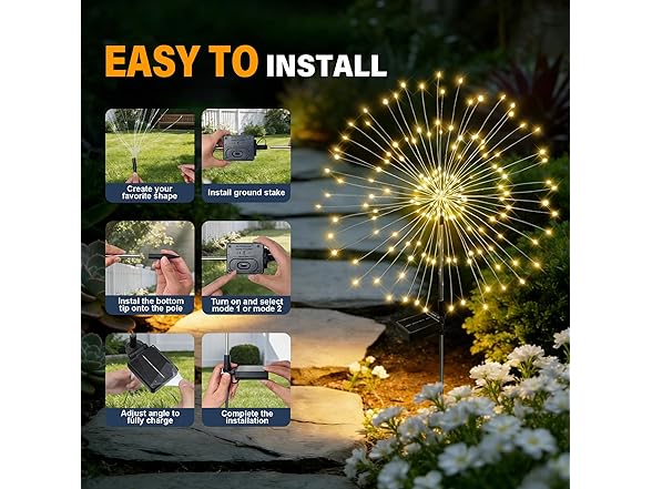 SEEWELUMI Solar Garden Outdoor Lights