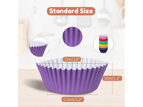 Parmedu Paper Cupcake Liners, Standard Size