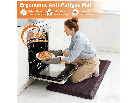 UKISS Brown 20" X 32" Cushioned Comfort Mat