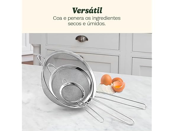 Cuisinart Set of 3 Fine Mesh Stainless Steel Strainers