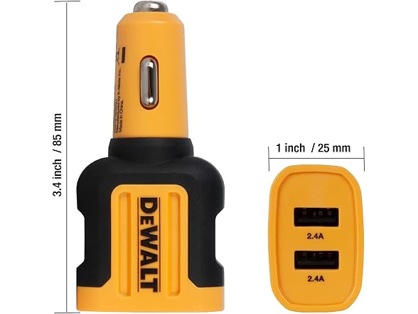 Dewalt 141 9008 DW2 Mobile USB Charger 2 Port