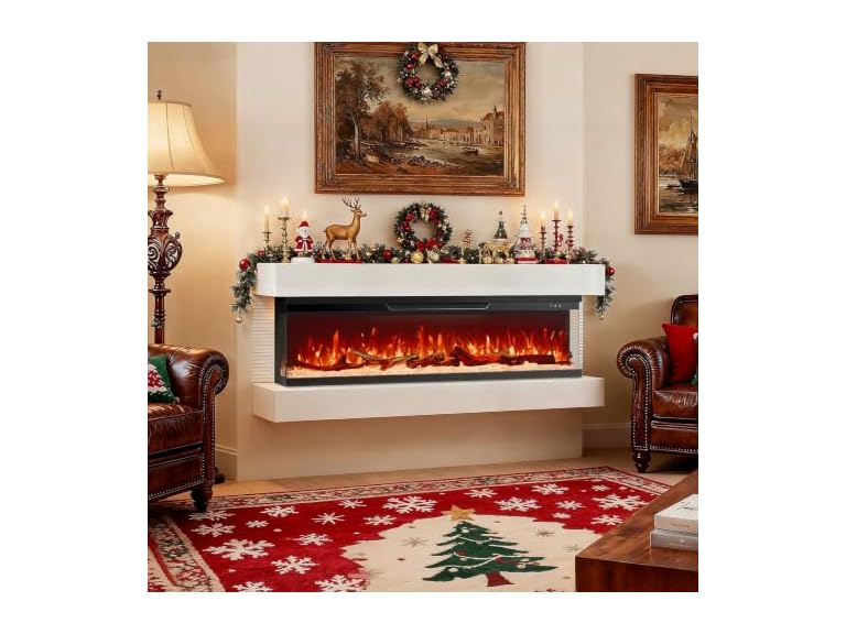 Silonn 3-Sided Smart 50" Electric Fireplace