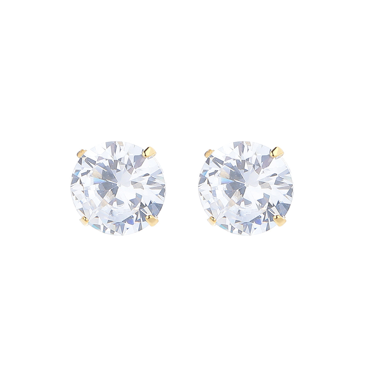 Gold Plated Round Stud Earring - Gallery 5