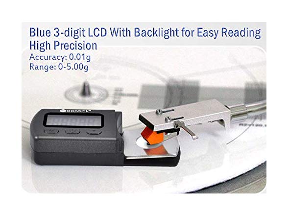 Neoteck Turntable Stylus Force Scale With Record Weight Stabilizer - 0.01g Precision Scale For Vinyl Record Players
