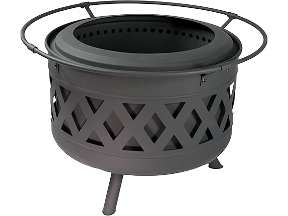 Sunnydaze 30-Inch Crossweave Smokeless Wood-Burning Fire Pit