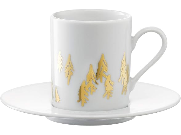LSA international Fir Espresso Cup & Saucer, 3.4 fl oz, Gold