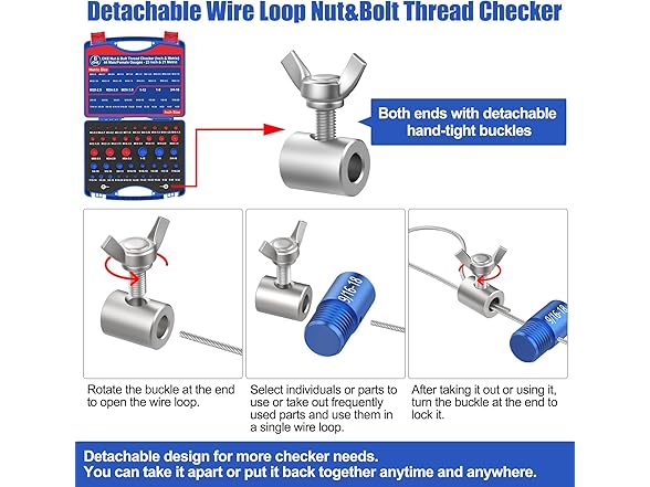 Nut & Bolt Thread Checker - Inch & Metric