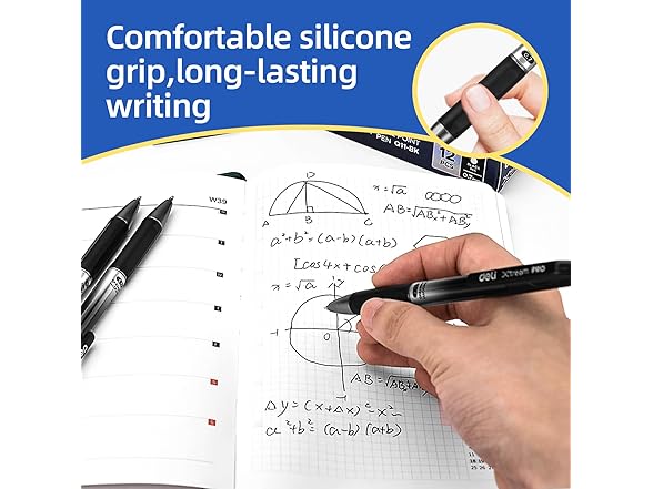 12 Pack Gel Pens, 0.7mm Black