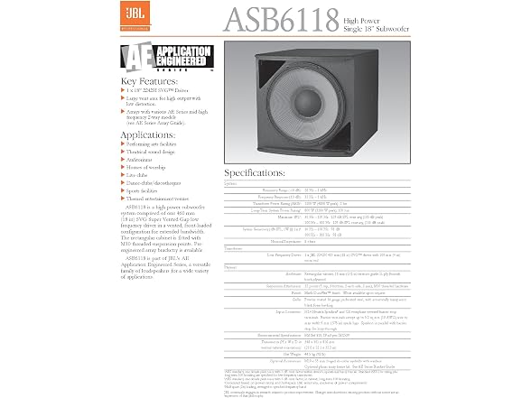 JBL Professional ASB6118 High Power 18-Inch