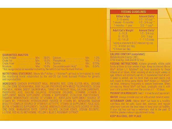 Meow Mix Cat Food, Kitten Formula, 3.15lbs