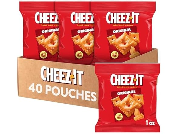 40Pk Cheez-It Cheese Crackers,Baked Snack Crackers