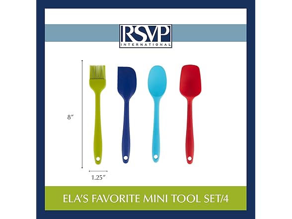 RSVP International Ela Collection Silicone Spatula Set
