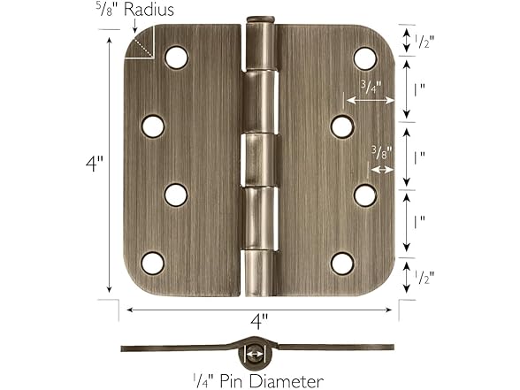 Door Hinges for Interior Doors 6-Pack 4in