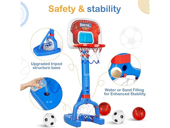 FLMAQE W0355 Toddler Basketball Hoop