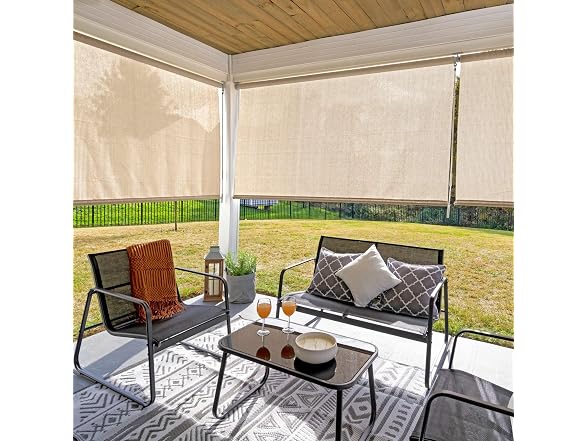 Coolaroo Outdoor Roller Shade with Wand - 80% UV - Gallery 3