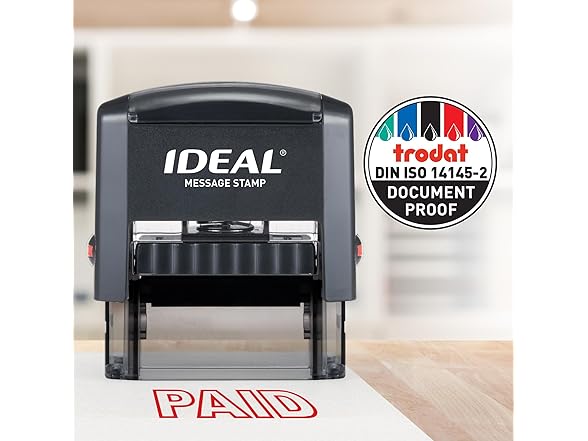 IDEAL Self Inking Stamp - Text: Paid