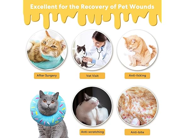 Footfox Cat Cone Collar, Blue, Large