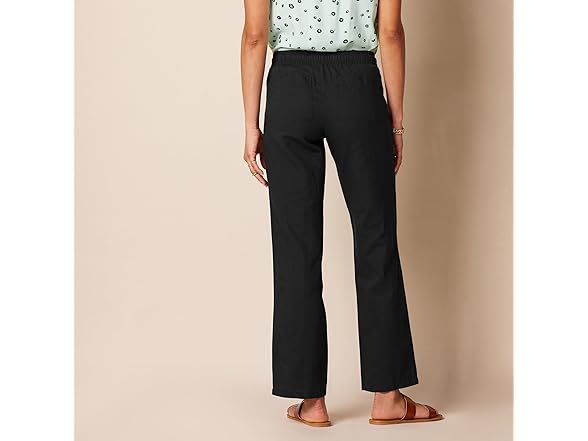 AE Womens Linen Blend Drawstring Wide Leg Pant