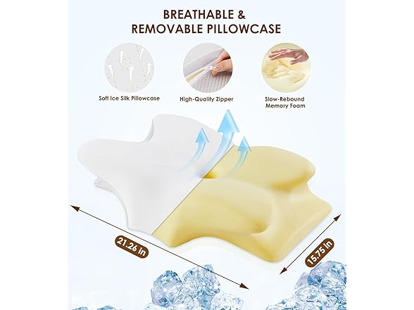 FAIORD Cooling Memory Foam Neck Pillow