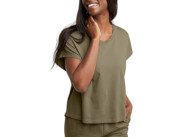 Hanes Women Originals Twisted Neck T-shirt