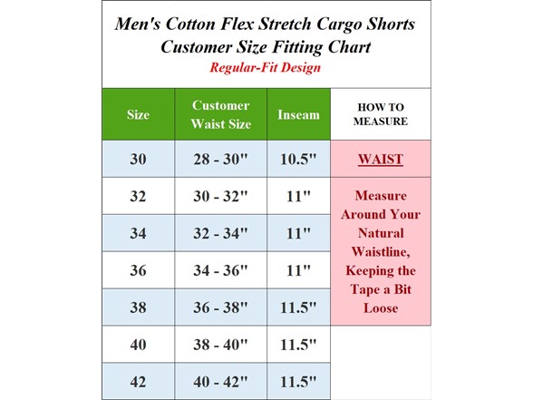 4Pk Mens Flex Stretch Cargo Shorts