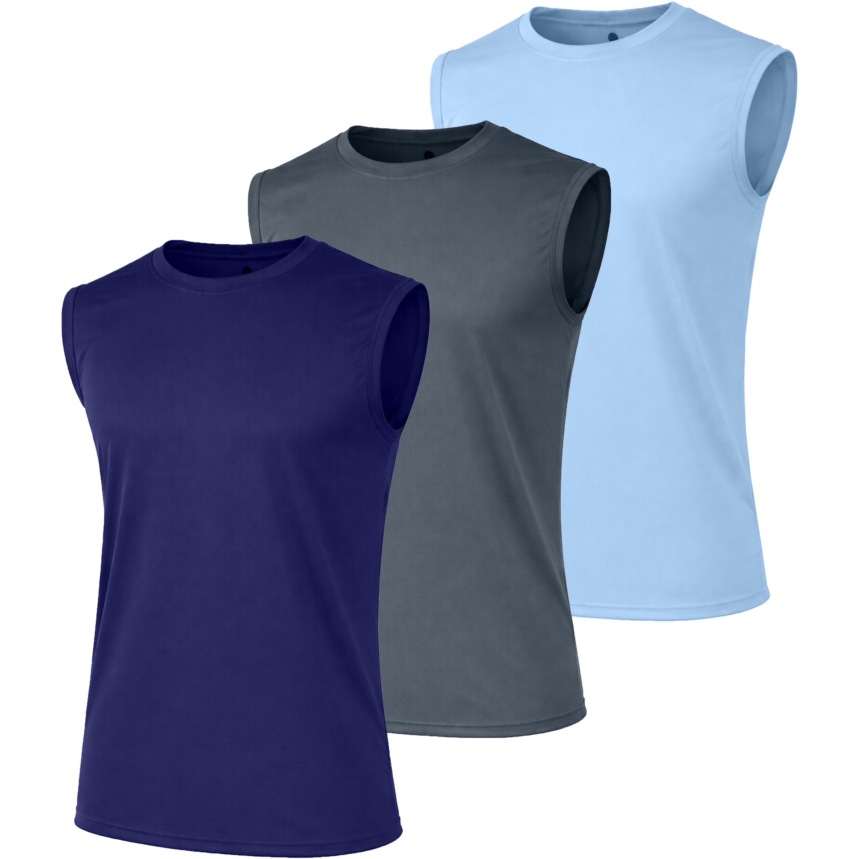 Mens 3PK Moisture Wicking Muscle Tee - Gallery 10