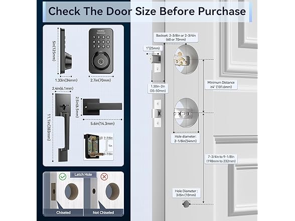 Ulecoce Fingerprint Keypad Deadbolt
