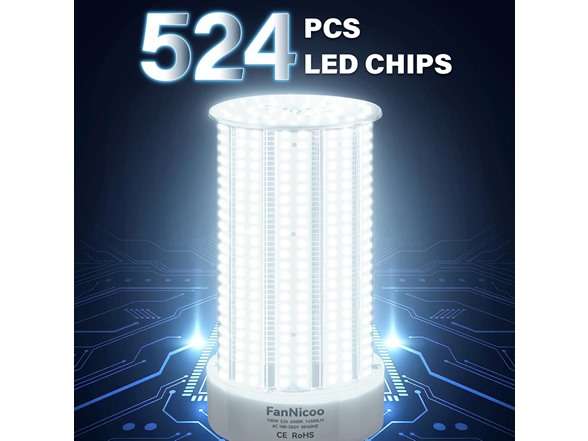FanNicoo 2 Pack 1200W Equivalent 100W LED Corn Bulbs