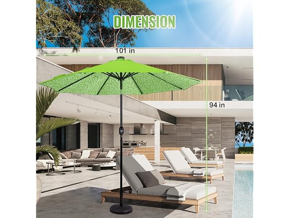 Backyard Expressions 9FT Solar Patio Meadow Green