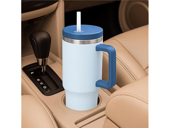 Glad Pioneer Stainless Steel Tumbler with Lid and Straw  40oz, Blue