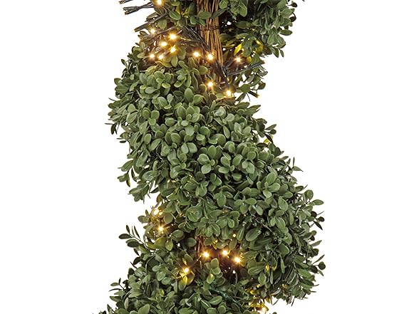 National Tree Company 44" Prelit Artificial Boxwood Spiral Tree
