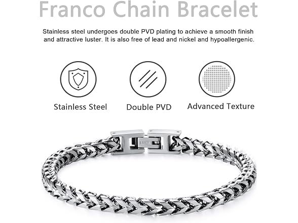 Men's Stainless Steel Franco Bracelet