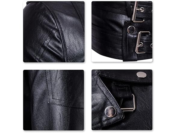 Aowofs Men (M) Faux Leather Jacket Double Jacket