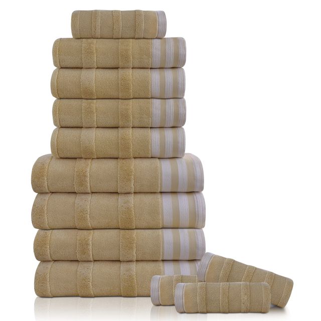 12-Piece Jacquard Stripe Kyoto Towel Set - Gallery 14