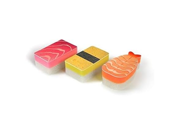 Genuine Fred WASHABI Sponges, Set of 3, Sushi Assortment
