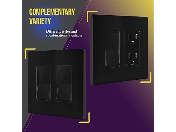 ENERLITES Wall Plates 2-Gang Black 10pc