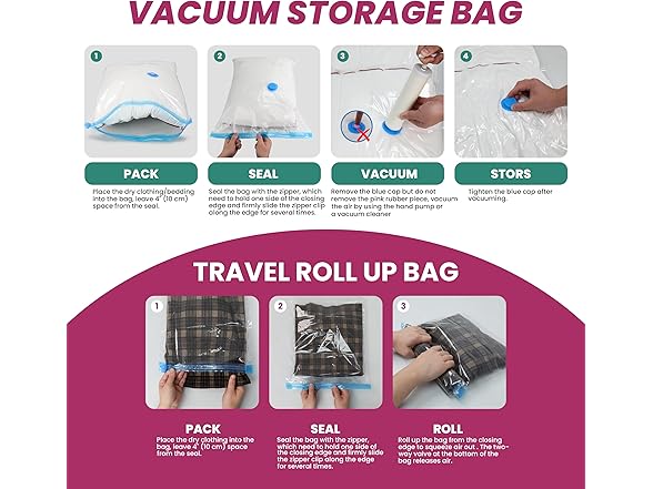 InfiniPower Vacuum Storage Bags 20Pk