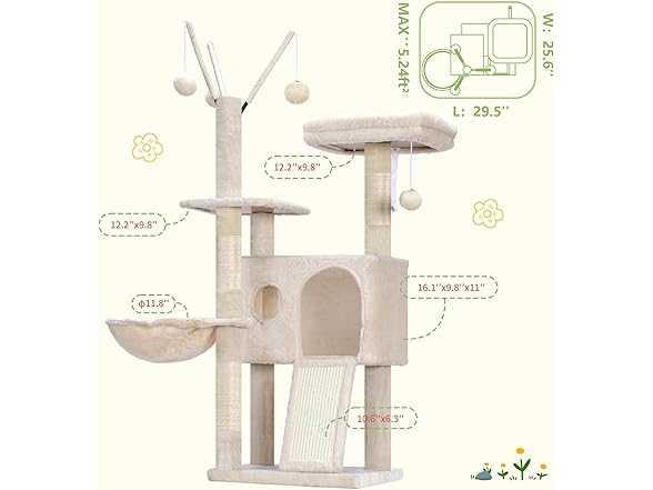 Hey-brother Cat Tree Tower, Scratching Posts