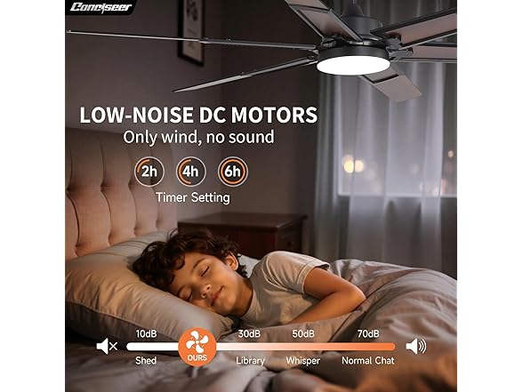 Conciseer 60in Ceiling Fan 5CCT Remote