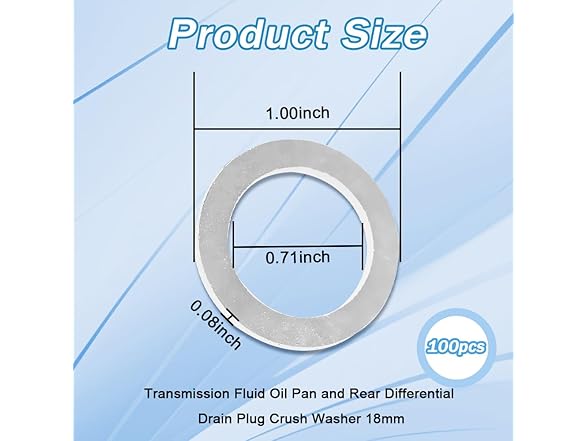 100pc Transmission Drain Plug Washer