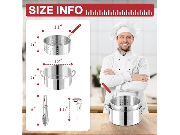 10QT Stainless Steel Deep Fryer with Basket | Fish Fryer