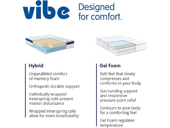 Vibe Quilted Hybrid 12" Cal King Mattress